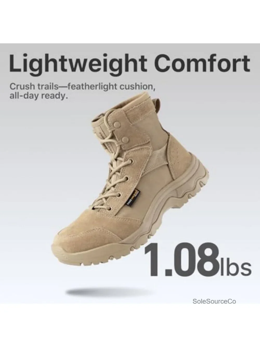Men's Tactical Hiking Boots Suede Leather Lightweight Military Combat Work 6